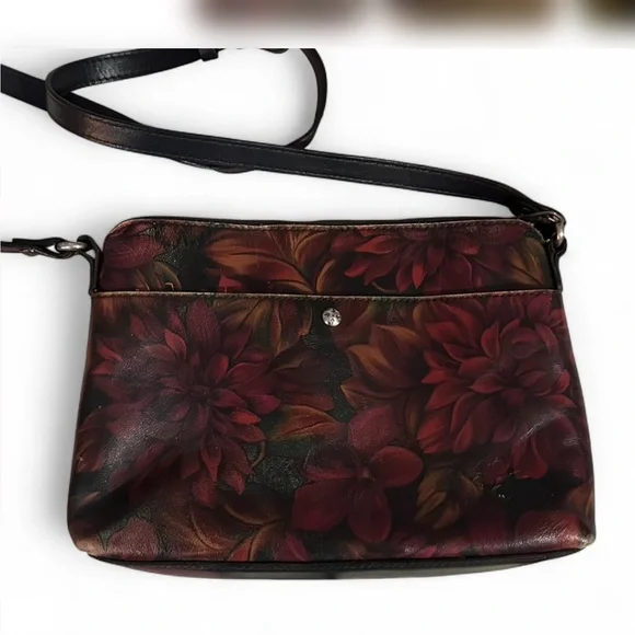 Patricia Nash Kirby East West Floral Leather Crossbody Bag - Picture 2 of 10